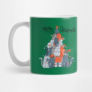 Cat In Lights Christmas Mug